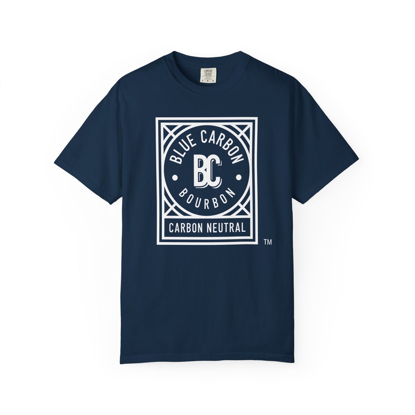 Blue Carbon Bourbon - Square Logo T