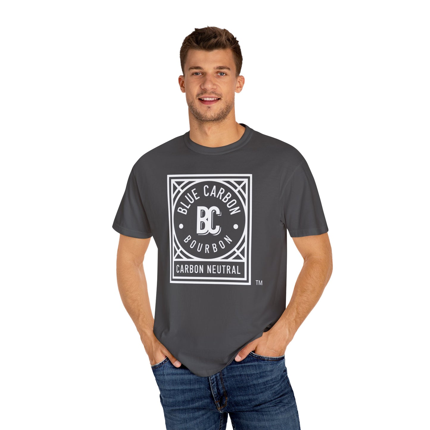 Blue Carbon Bourbon - Square Logo T