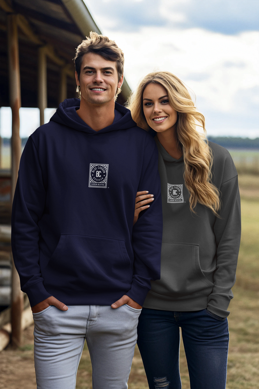 Blue Carbon Bourbon Logo'd Hoodie